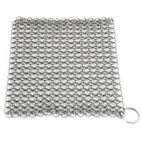 304 316 stainless steel mesh kitchen chainmail scrubber cast iron cleaner